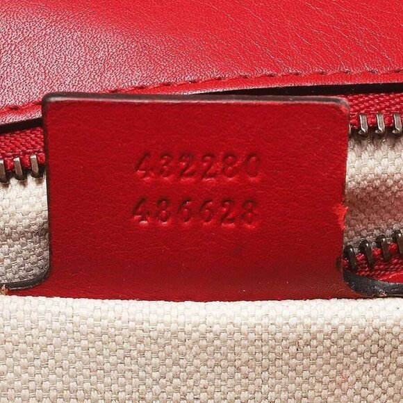 Gucci Red Leather Peony Medium Eye Chain Shoulder Bag - Picture 4 of 11